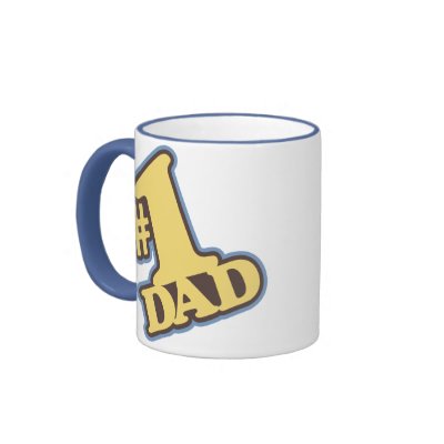 #1 Dad Blue Ringer Mug by nabrown78