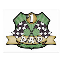 #1 Dad Father's Day Race Fan Post Cards