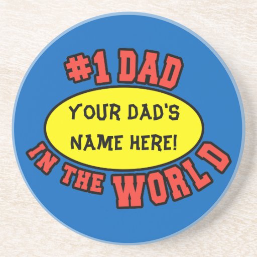 #1 Dad in the World Customise Father's Day Drink Coasters