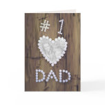 #1 Dad on Wood (photo frame) Greeting Card