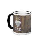 #1 Dad on Wood (photo frame) Mug