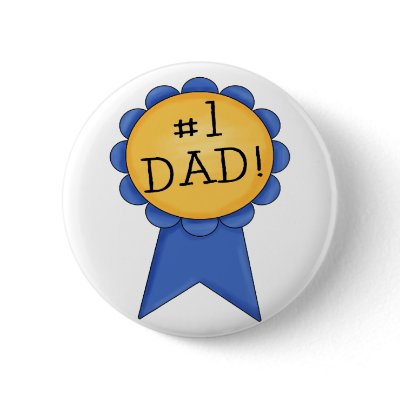 #1 Dad (ribbon) Pinback Buttons by MishMoshTees