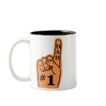 #1 Dad Sports Fan Hand in Orange Mug