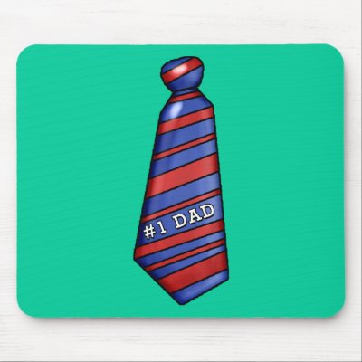 #1 Dad with Faux Tie on T-shirts Mouse Mat by FathersDayProducts