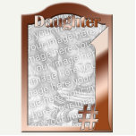 #1 Daughter Copper Colored Photo Frame Sculpture Photo Cutouts