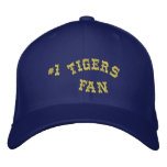 #1 Fan Blue and Gold Basic Flexfit Wool Embroidered Baseball Caps