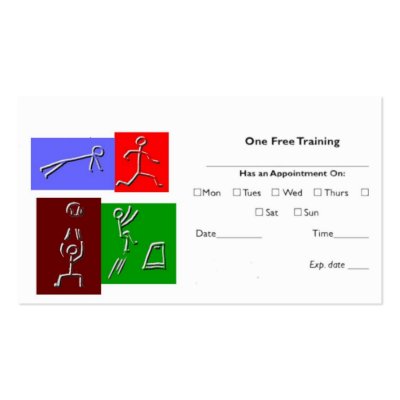 1 Free Workout Card Business Card Templates by jbwystan