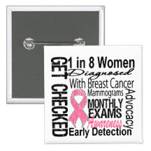 1 in 8 Women - Breast Cancer Awareness Pin