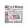 1 in 8 Women - Breast Cancer Awareness Round Sticker
