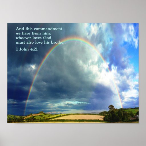 1 John 4:21 Rainbow Posters