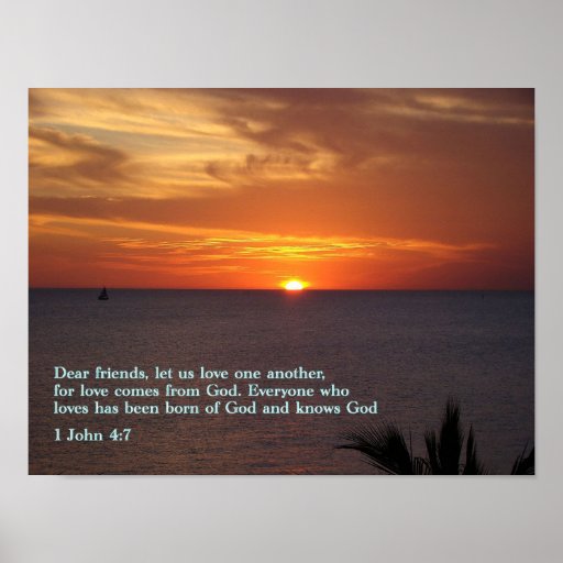 1 John 4:7 Sunset Poster