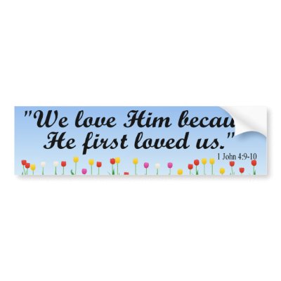 1 John 4:9-10 Bumper Sticker by InspiredByHim