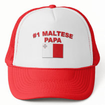 #1 Maltese Papa Trucker Hats