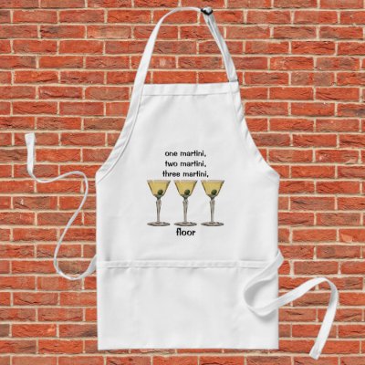 1 Martini, 2 Martini, 3 Martini ... Floor Apron by YesterdayCafe