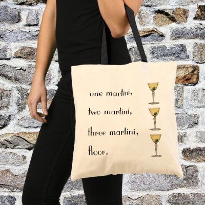 1 Martini, 2 Martini, 3 Martini ... Floor Bag by YesterdayCafe