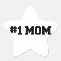 #1 MOM, Happy Mother's Day, Number 1 Mum Star Sticker