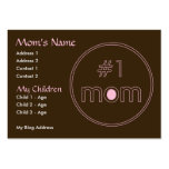 #1 Mum - Mummy Card - Brown & Pink Design business cards