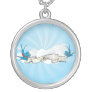 #1 Mum Tattoo Swallow and Banner Necklace
