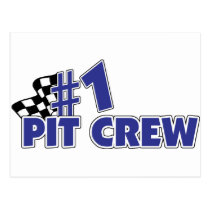 #1 Pit Crew Chequered Flag postcards