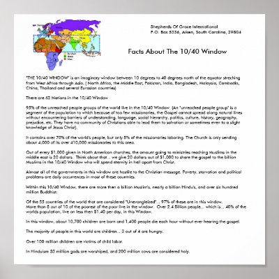 1 Poster - Facts about the 10/40 Window by SOGI_Staff