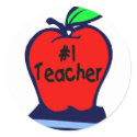#1 Teacher (Apple/Books) stickers