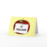 #1 Teacher Apple Note Card