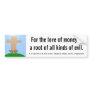1 Timothy 6:10 Holy Bible New Int'l Version Bumper Stickers