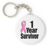1 year Breast Cancer Survivor Key Chains