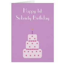 1 year milestone sobriety birthday cake card