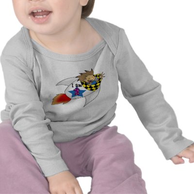 1 year old boy in a rocket tshirts by jsoh