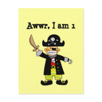 1 year old pirate boy post card