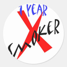 1 Year Red Ex-smoker Stickers