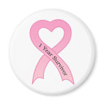 1 Year Survivor Pink Ribbon Magnet