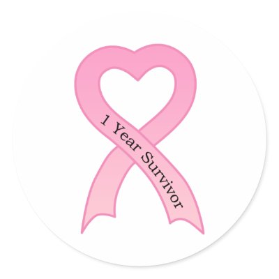 1 Year Survivor Pink Ribbon Sticker by pinkribbonshirts