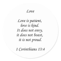 1corinthians13-4 ~ Love Round Stickers