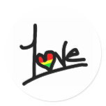 1Love Round Stickers