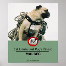 1Lt. Vincent Thomas Pugs Private Label Wine Poster