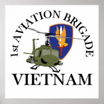 1st Avn Bde Vietnam Vet Huey Posters