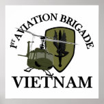 1st AVN BDE Vietnam Vet Huey Print