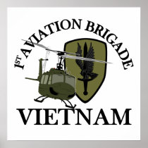 1st AVN BDE Vietnam Vet Huey Print