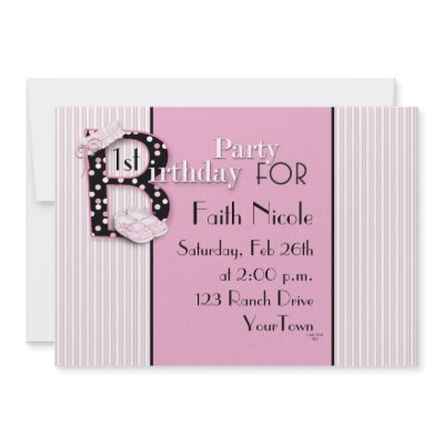 1st Baby Girl Birthday Invitation by mybabybundles