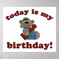 1st Birthday Bear Print