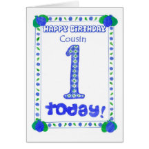1st Birthday Card for a Boy Cousin