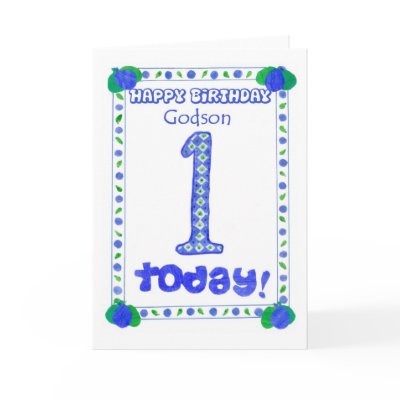 1st Birthday Card for a Boy Godson by helikettle