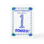 1st Birthday Card for a Boy Grandson