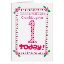 1st Birthday Card for a Granddaughter