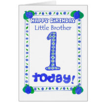 1st Birthday Card for a Little Brother