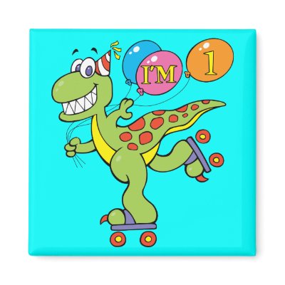 1st Birthday Dinosaur Fridge Magnet by birthday_party