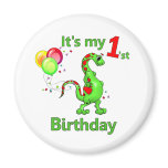 1st Birthday Dinosaur Magnets