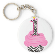 1st Birthday Diva Cupcake Keychains